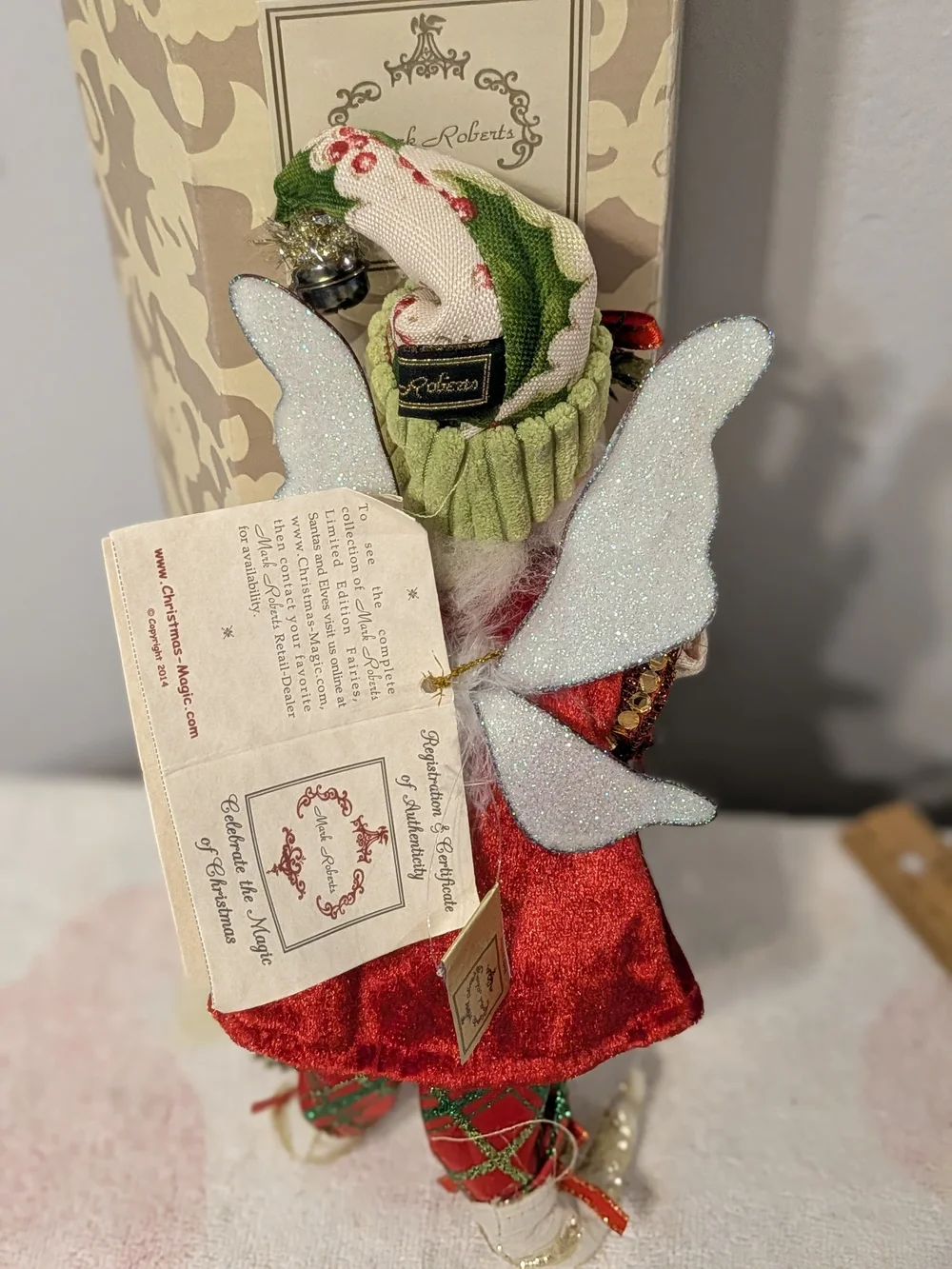 Mark Roberts Red & Green Holiday Elf Figurine - Decorative Home Holiday Accent